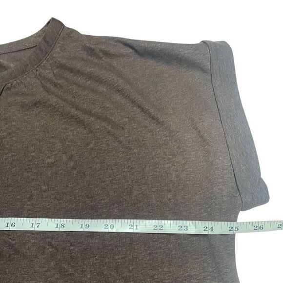 LOFT Brown Dolman Notched Button Neckline Top - Picture 4 of 6